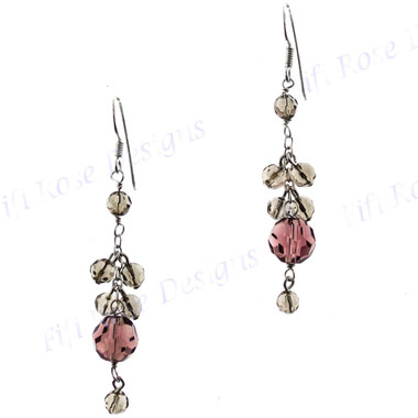 1 3/16" 925 Silver Champagne French Wires Earrings