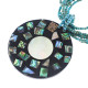 Mother Of Pearl Paua Abalone Seed Beads Shell 17" Turquoise Necklace
