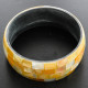 Mother Of Pearl 8" Iridescent Gold Bangle Bracelet