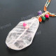 925 Silver Rose Quartz Leaf 15" Chain Necklace