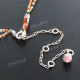 925 Silver Rose Quartz Leaf 15" Chain Necklace