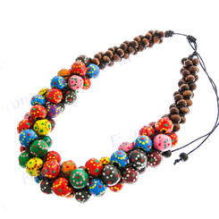 Wooden Seed Beads 19" Necklace