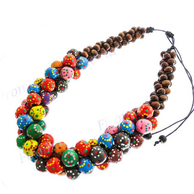 Wooden Seed Beads 19" Necklace