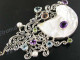 925 Silver Blue Topaz Peridot Amethyst Brooch