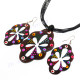 Wood Ethnic Flower 18" Wires Necklace Earring