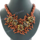 Seed Beads Tiger Eye 21" Brown Necklace