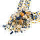 Seed Beads Carnelian Quartz 15" Blue Necklace Pendant