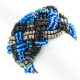 Seed Beads 7" Peacock Black Bracelet