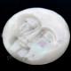 Cabochon Mother Of Pearl Closed Eyes Moonface Shell 1 5/16"(33mm)