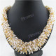 Seed Beads 26" Silver White Necklace