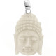 1 13/16" 925 Silver Buffalo Bone Buddha Pendant
