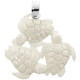 1 5/8" 925 Silver Buffalo Bone Turtle Pendant