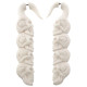 2 7/8" Buffalo Bone Carving Tribal Skull White Fake Gauge Post Earrings
