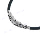 925 Silver Black Rubber Ethnic 17" Necklace