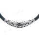 925 Silver Black Rubber Ethnic 17" Necklace
