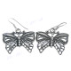 1 1/8" 925 Silver Butterfly French Hook Earrings