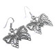 1 1/8" 925 Silver Butterfly French Hook Earrings