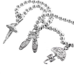 925 Silver Ballet Dance Ballerina Beaded Sterling Charm Bracelet, 7"
