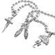 925 Silver Ballet Dance Ballerina Beaded Sterling Charm Bracelet, 7"