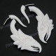 1 1/2" Buffalo Bone Carving Eagle White Fake Gauge Post Earrings