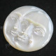 Cabochon Mother Of Pearl Face Moon Sun 13/16"(21mm)