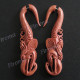 2 7/16" Natural Wood Fake Gauge Post Earrings