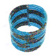 Glass Seed Beads 8" Turquoise Peacock Cuff Bracelet