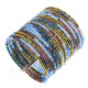 Glass Seed Beads 8" Champagne Peacock Cuff Bracelet