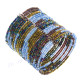 Glass Seed Beads 8" Champagne Peacock Cuff Bracelet