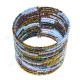 Glass Seed Beads 8" Champagne Peacock Cuff Bracelet