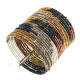 Glass Seed Beads 8" Bronze Copper Cuff Bracelet