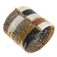 Glass Seed Beads 8" Bronze Copper Cuff Bracelet