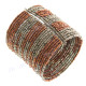 Glass Seed Beads 8" Bronze Cuff Bracelet