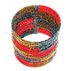 Glass Seed Beads 8" Peacock Bronze Cuff Bracelet