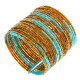 Glass Seed Beads 8" Turquoise Copper Cuff Bracelet
