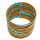Glass Seed Beads 8" Turquoise Copper Cuff Bracelet