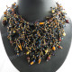 Glass Beads Seed Beads 18" Peacock Black Chandelier Necklace