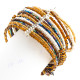Seed Beads Tiger Eye 7" Peacock Brown Bangle Bracelet