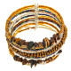 Seed Beads Tiger Eye 7" Peacock Brown Bangle Bracelet