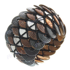 Coconut Shell 8" Silver Bracelet