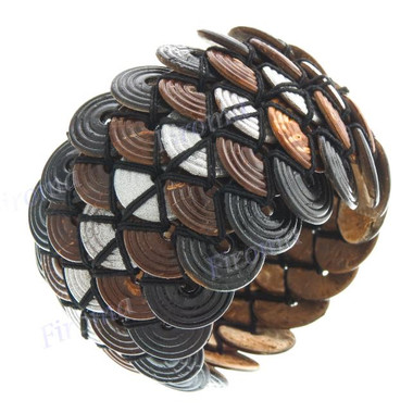 Coconut Shell 8" Silver Bracelet