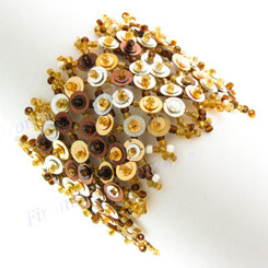 Seed Beads 7" Brown Gold Bracelet
