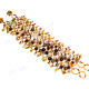 Seed Beads 7" Brown Gold Bracelet