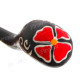 Wood Flower Brown White Hairpin