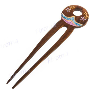 Wood Ethnic Brown Hairpin
