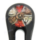 Coral Resin Shell Black Hairpin