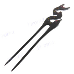 Wood Ethnic Maori Brown Hairpin