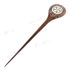 Resin Wood Flower Brown Hairpin