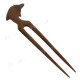 Wood Dolphin Brown Hairpin