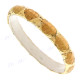 Python Snake Leather Yellow Gold Bangle Bracelet